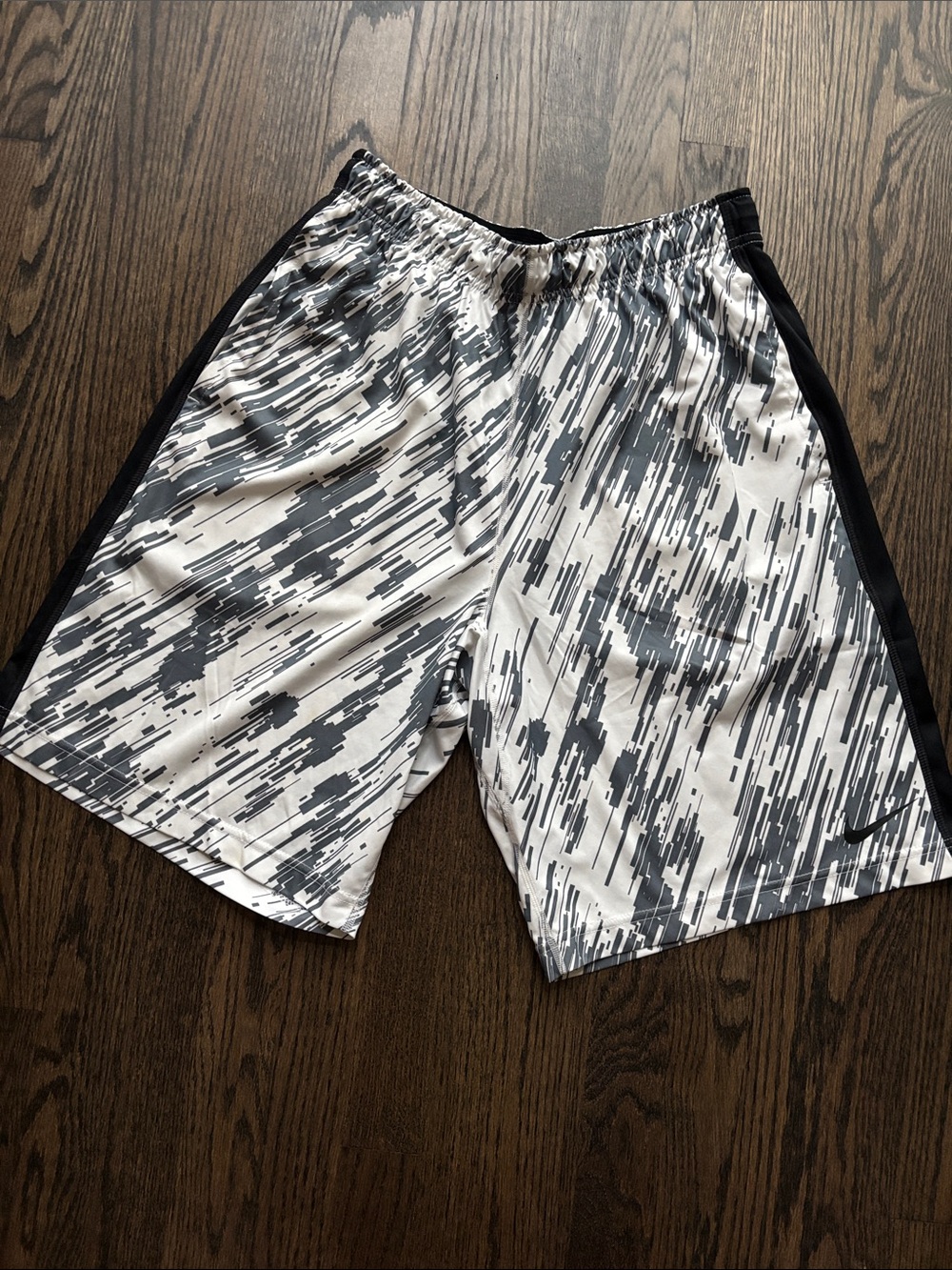 Nike Men's Black & White Graphic Performance Shorts